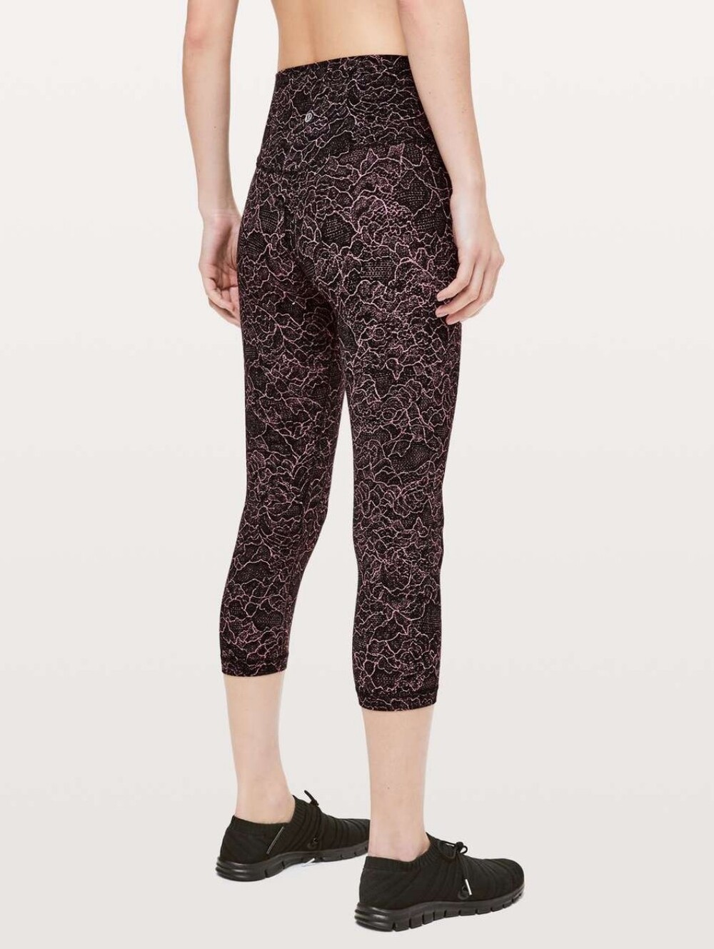 Lululemon Align Crop *21" Lacescape Spanish Rose Black